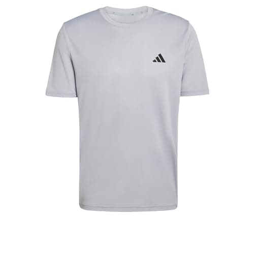 Image of adidas Men's Workout Essentials Base 3-Stripes T-Shirt, Halo Silver/Black, L