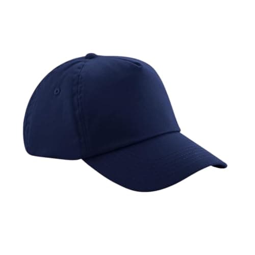 Image of Veesori Kids 5 Panel Button Baseball Cap Boys Girls School Pre-Curved Adjustable Cotton Outdoor Summer Sun Hat (French Navy)