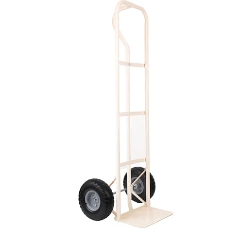 Image of Sack Barrow Hand Truck Heavy Duty Trolley with Solid PU Wheels Durable Steel Frame Multi-Purpose Sack Truck Load Weight 240kg (Cream - Black Wheels)