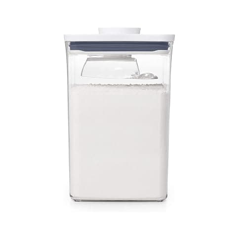 Image of OXO Good Grips POP Container Small Square Short with Coffee Scoop 1 Litre, White