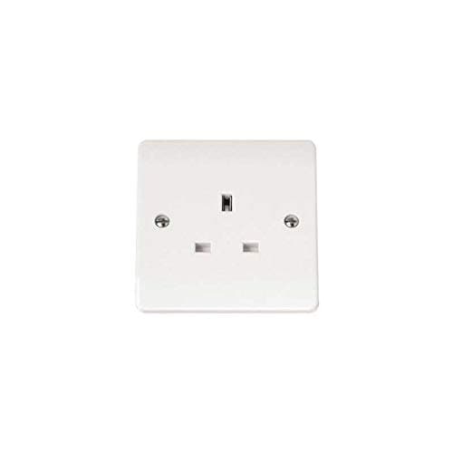 Image of Click Unswitched Socket Twin Earth Terminals 13 Amp 1 Gang White PVC