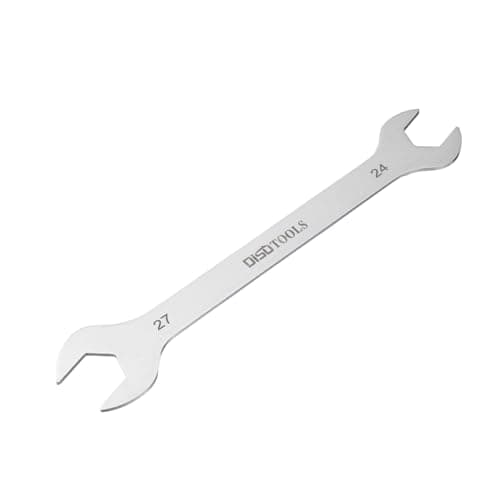 Image of sourcing map Thin Open End Wrench 24mm x 27mm Metric Sandblasting Plated 3cr13 Stainless Steel, Double Ended Slim Spanner for Household Maintenance and General Repairs