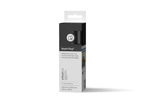 Image of Cricut Smart Removable Vinyl, Black, 13.9cm x 1.2m, Ideal for Personalised Decals, Labels & DIY Crafts, removes Without Residue, for All Cutting Machines