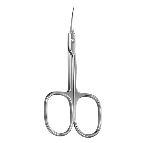 Image of Cuticle Nail Scissors Curved Blade Professional Stainless Steel Beauty Scissors, for Manicure Pedicure, Eyebrows, Nose, Eyebrows, Eyelash, Beard, Mustache, Toenails (Cuticle Scissors)