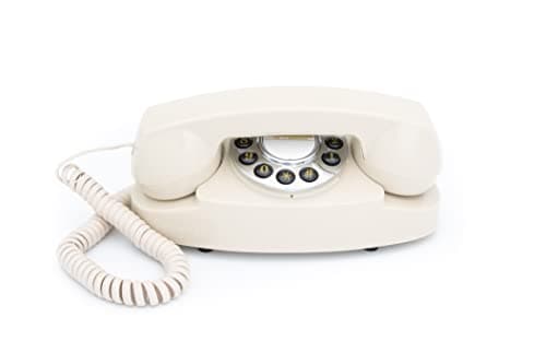 Image of GPO Audrey 1950 Style Traditional Push Button Landline Telephone, Analogue Telephone with Rubber Feet, Tone Dialing, Ringer On/Off for Home, Hotels- Ivory