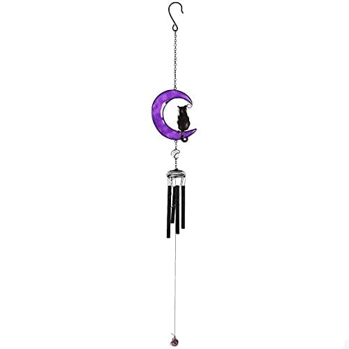 Image of Enchanting Black Cat Windchime - 70cm (1 Pc.) - Stunning & Unique Design, Rust-resistant Metal - Ideal Home Accent