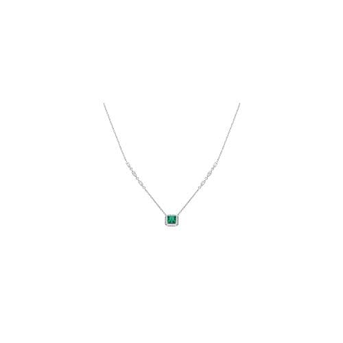 Image of Diamonfire Art Deco Style Emerald Cubic Zirconia Pave Necklace N4402