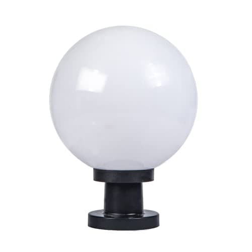 Image of Sobeta Outdoor IP65 Waterproof Garden Post Light Modern Industrial Column Lamp Spherical Globe Ball Pillar Lantern Patio Landscape Lighting E27 External Fence Deck Table Lamp, 25x34cm