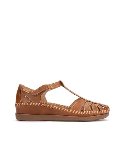 Image of Pikolinos CADAQUES Women's Semi-Open Leather Shoes, Brandy, 7 UK