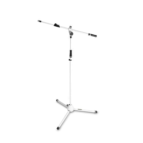 Image of Gravity MS 4322 W - Microphone Stand with Folding Tripod Base and 2-Point Adjustment Telescoping Boom, White