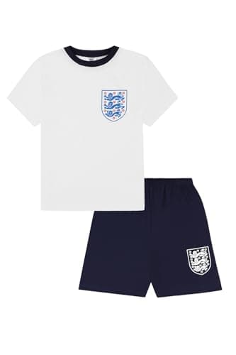 Image of Official England Football Team Boys Short Cotton Pyjama Set (11-12 Years) White