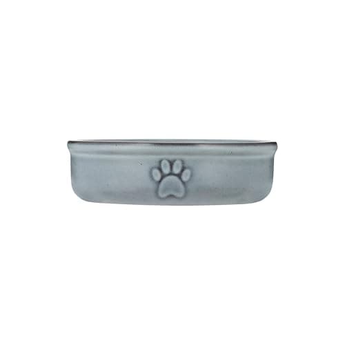 Image of Mason Cash Reactive Paw Small Pet Bowl, 13cm Diameter, 250ml Capacity Ideal for Cats, Puppies & Small Dogs, Durable Stoneware, Dishwasher & Freezer Safe