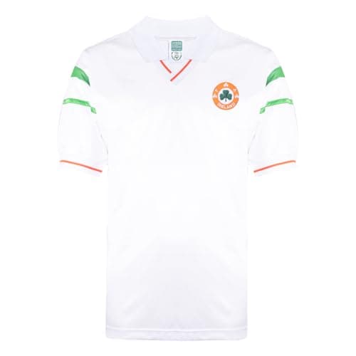 Image of Score Draw Ireland 1988 European Championship Away Shirt White X-Large Polycotton
