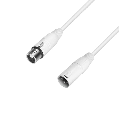 Image of Ah Cables K4MMF0250 Snow 2.5 m Rean Male XLR Male to XLR Female Microphone Cable – White