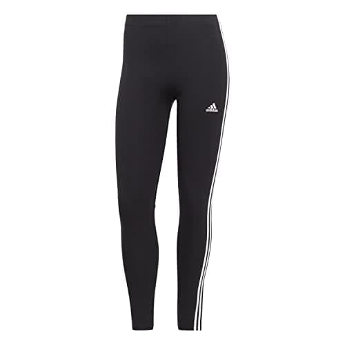 Image of adidas Women's Essentials 3-Stripes High-Waisted Single Jersey Leggings, Black/White, S
