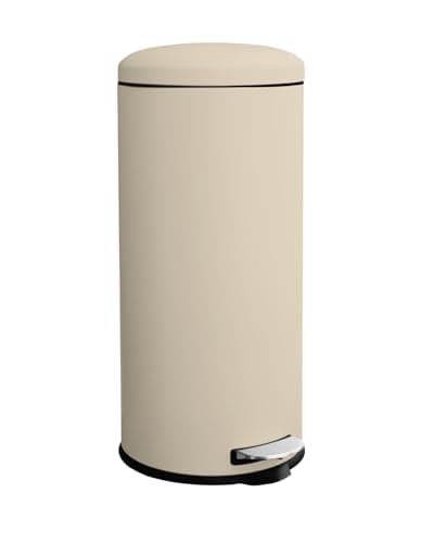 Image of JM ·YIPENG Kitchen Bin,30L Pedal Bin with Soft Close Lid,Kitchen Pedal Bin with Removable Inner Bucket,Round Bins for Kitchen,Home Office,Cream