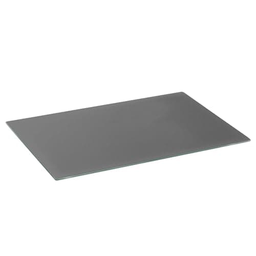Image of Harbour Housewares Glass Chopping Board - 50x40cm - Grey - Large Dining Place Mats Cutting Mat Worktop Saver for Kitchen Cooking, Baking, Vegetable Preparation