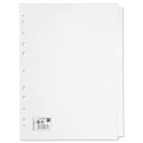 Image of 5 Star Office Subject Dividers 10-Part recycled card multipunched 155gsm A4 White
