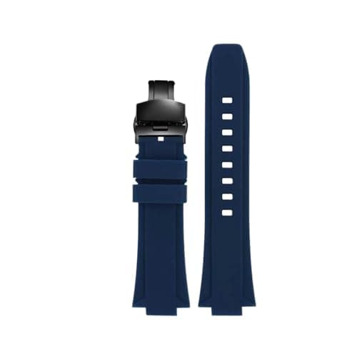 Image of PCCWBCPJC Waterproof Sports Silicone Watch Strap Compatible With Tissot 1853 Super Player PRX T137.210.11.35 Rubber Band Male Interfac(Blue black)