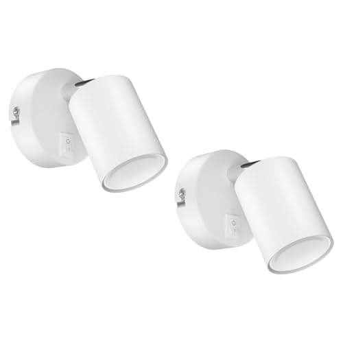 Image of ledscom.de 2 wall spot WAIKA, Single-Flame, with Switch, GU10, White matt, incl. 630lm LED GU10 lamp, Warm White