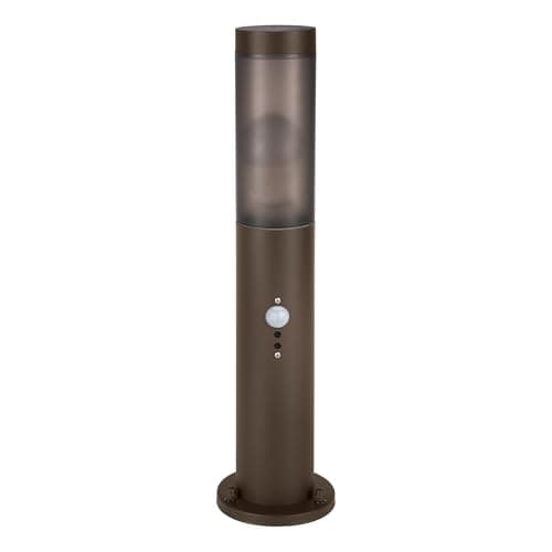 Image of Eglo LED Outdoor lamp Post Helsinki, Bollard Light with Motion Detector, Outside Lighting for Garden and Patio, Driveway lamp Made of Stainless Steel in Rust Brown, IP44, H 36 cm, Warm White