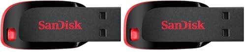 Image of SanDisk 64 GB Cruzer Blade USB 2.0 Flash Drive - Black (Pack of 2)
