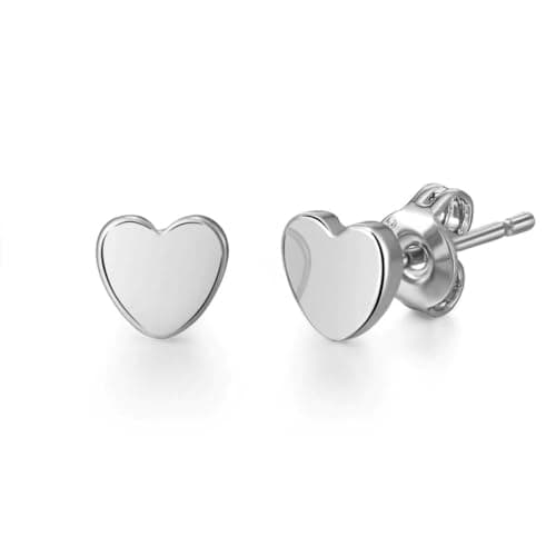 Image of Philip Jones Silver Plated Heart Stud Earrings