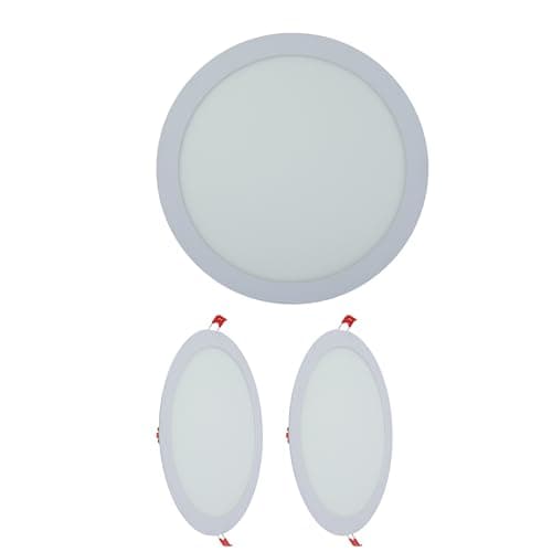 Image of TEKLED LED Round Recessed Ceiling Light | Flat Panel Ultra Slim 300mm Downlight | 24W 2600LM 4000K Cool White | for Home Kitchen Office Shop Industrial Use | 2-Pack [Energy Class F]