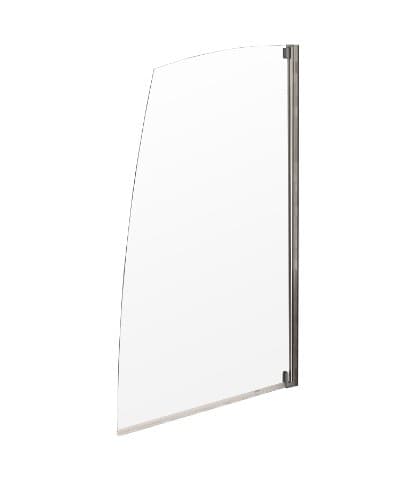 Image of Aqualux 750mm Sail Bath Screen - Polished Silver/ Clear