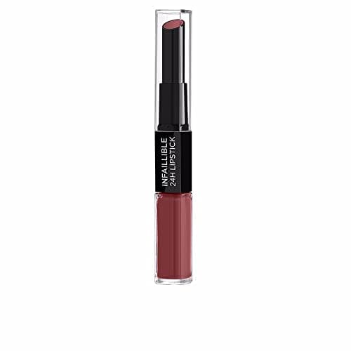 Image of L'Oreal Paris Lipstick, Infallible 2 Step 24hr Lip Color with Hyaluronic Gel Colour Booster Balm for Vivid High Shine Colour, Transfer-Free Opaque Finish Lasting up to 24 Hours, 801 Toujours Toffee