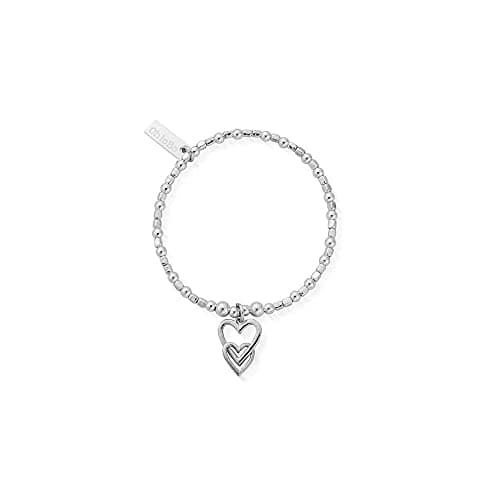 Image of ChloBo Womens Mini Cube Interlocking Love Heart Bracelet SBCFB572