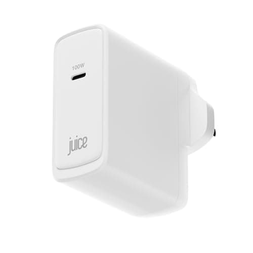 Image of Juice 100W USB-C Charger Plug with 2m Cable – Fast GaN MacBook Charger for MacBook Pro/Air, Laptop, Tablet & Phone – PD 3.0 Fast Charging UK Wall Adapter