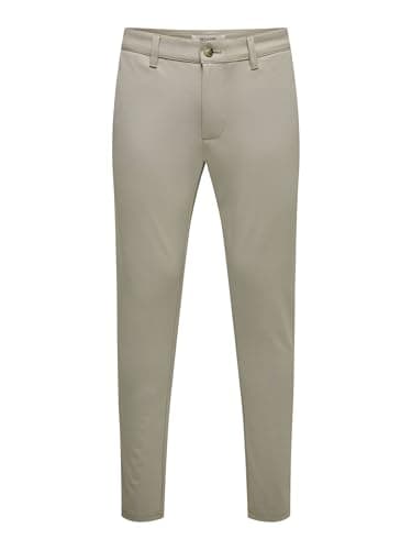 Image of Only & Sons Mens Onsmark Slim Gw 0209 Pant Noos Chino Trousers, Khaki (Vintage Khaki), 33W / 34L UK