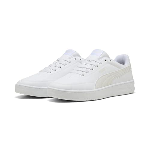 Image of PUMA Unisex Court Classic Clean Sneaker, White-Vapor Gray, 8 UK