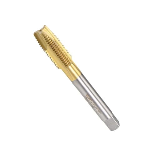 Image of MACHSWON Spiral Point Plug Threading Tap M12 x 1.5mm, for Drilling and Tapping, H2 3 Flutes HSS, Titanium Coated, Round Shank with Square End Metric Screw Taps Tapping Bit, 1pcs