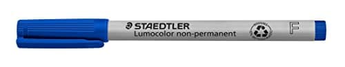 Image of STAEDTLER 316-3 Lumocolor Non-Permanent Pen, Fine Line Width, 0.6mm - Blue (Box of 10)