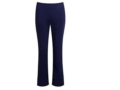 Image of Ladies/Women Bootleg Plus FIT Trousers Ladies Soft Stretchy Pull ON Pants Girls Trouser in 3 Leg Lengths (NVY L27 W16) Navy