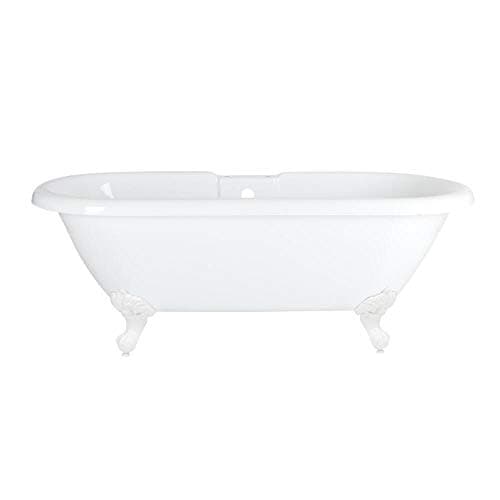 Image of Milano Legend White 1780mm x 825mm Freestanding Double Ended Roll Top Bath White Ball Claw Feet