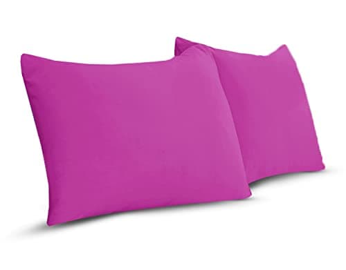 Image of A ATH COLLECTION 100% Egyptian Cotton Pair OF Pillowcases 200 Thread Count Soft Pillow Cases 2 Pack (Fuchsia)