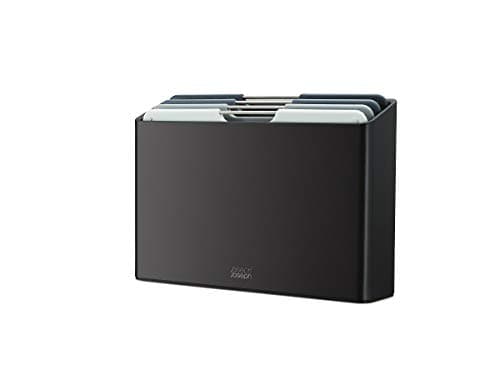 Image of Joseph Joseph Folio 4-Piece Colour Coded Chopping Board Set, Slimline case for organised Storage, Regular - Graphite