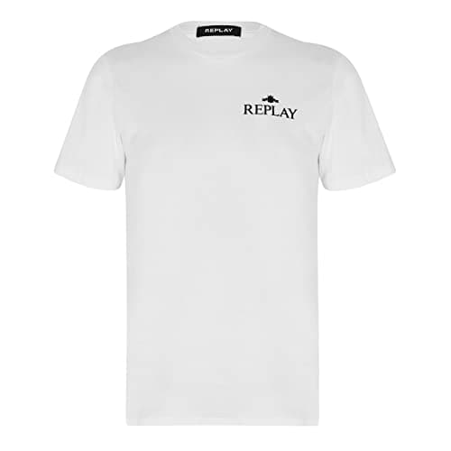 Image of Replay Mens Logo T-Shirt Short Sleeve Lifestyle Cotton White S