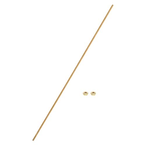Image of sourcing map Brass Fully Threaded Rod, M2.5x0.45mm Pitch Right Hand Threads Studs with Solid Brass Hex Nuts, 250mm/10" Long Threaded Screw Rods Fasteners for Anchors Bolts Hangers Clamps