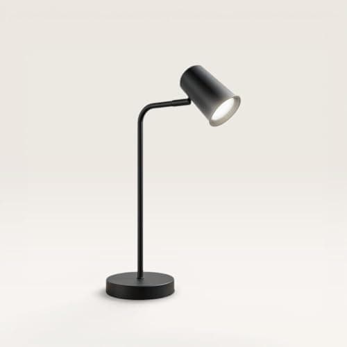 Image of HOFTRONIC Riga LED Table Lamp - 350° Swivelling and 90° Rotatable - 6000 K Daylight White - 1.5 m Cable with Cord Dimmer - GU10 - Bedside Lamp Black - Dimmable - Daylight Lamp Desk