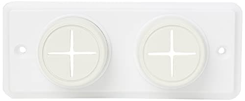 Image of Merriway BH02004 Soft Rubber Push in Double Towel Cloth Holder Screw Fix - White