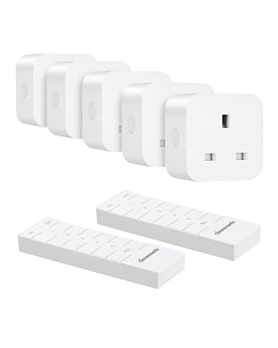 Image of DEWENWILS Remote Control Sockets, 13A 3120W Heavy Duty Wireless On Off Power Switch, 30M/100FT Control Range, Remote Plug for Vacs, 2 Remotes+5 Sockets