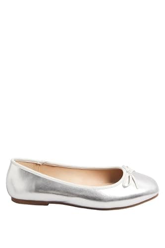Image of Yours - Chisel Toe Ballerina Pumps in Extra Wide Eee Fit - Women's Silver