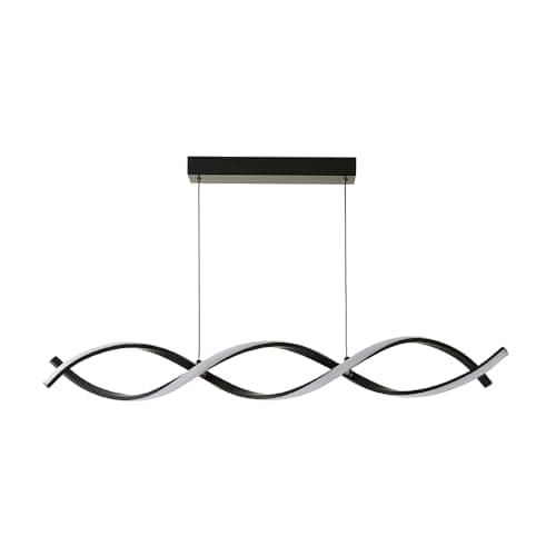 Image of ValueLights | Matt Black Double Twist Ceiling Light with Integrated LED Touch Button | Pendant Lights, Home Décor & Improvement Essential