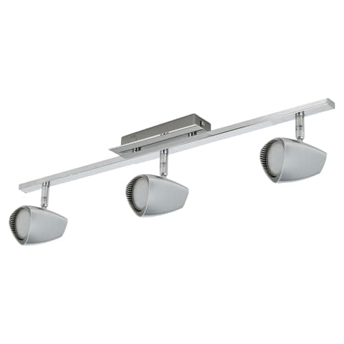 Image of URBNLIVING CORBERA 3-Arm LED Ceiling Spotlight Track Light Fixture with GU10 Bulbs – Warm White, Modern Chrome Bar Lighting for Living Room, Kitchen, Office
