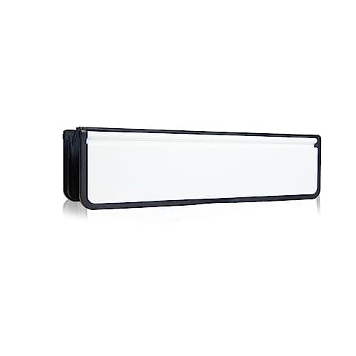 Image of Xfort MailPlate Luxe 10" Letterplate White, Premium Draught Proof Postal Letterbox, Telescopic Sleeved Letter Box for Wooden, Composite and uPVC Midrail Doors with 40-80mm Door Thickness.