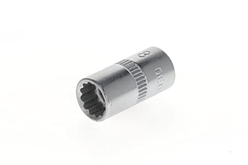 Image of GEDORE Socket, 1/4" 6.3 mm drive, Bi-hex, 8 mm AF, Tool, D 20 8, Chrome-plated steel